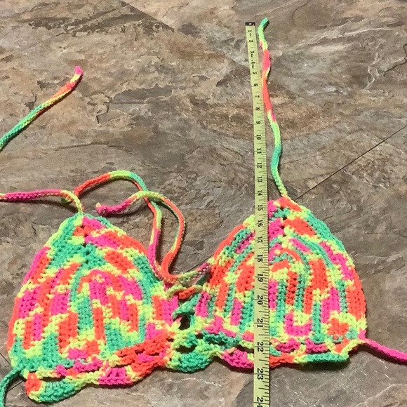 Neon bright crochet bikini top - Picture 8 of 8